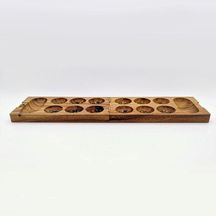 Mancala - Folding Wood Glass Stones (52cm)