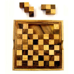 UNK Logic Puzzles Chess Wooden Puzzle Box