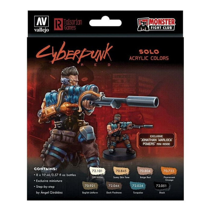 Game Color Series - Solo Acrylic Colors by Cyberpunk Red w/exclusive Jonathan Warlock Powers mini