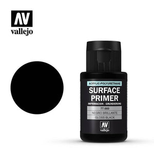 Vallejo Hobby Paint - Gloss Black Surface Primer 32ml (Vallejo)