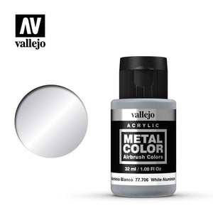 Vallejo Hobby Paint - Vallejo Metal Colour - White Aluminium 32ml
