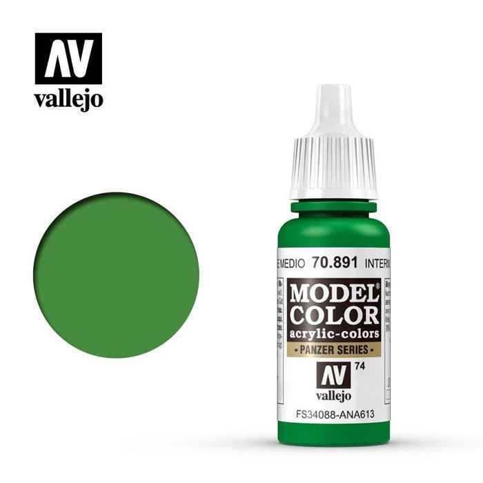 Paint - Vallejo Model Colour - Intermediate Green  #074