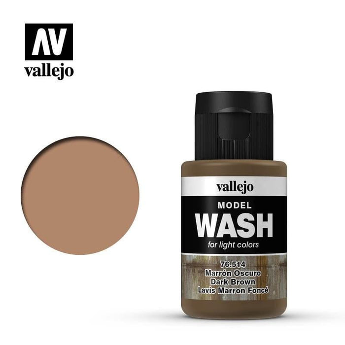 Paint - Vallejo Model Wash - Dark Brown 35ml