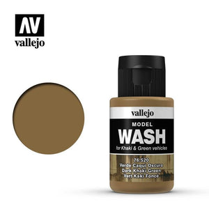 Vallejo Hobby Paint - Vallejo Model Wash - Dark Khaki Green 35ml