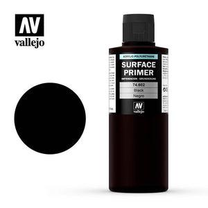 Vallejo Hobby Paint - Vallejo Surface Primer - Black 200ml