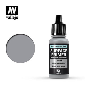 Vallejo Hobby Paint - Vallejo Surface Primer - Plate Mail Metal 17ml