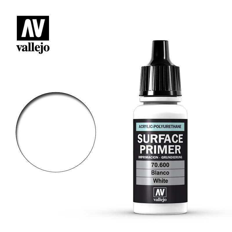 Vallejo Hobby Paint - Vallejo Surface Primer - White 17ml