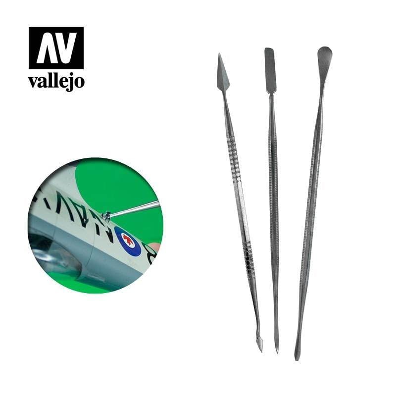 Vallejo Hobby Vallejo Tools - Set of 3 Stainless Steel Carvers