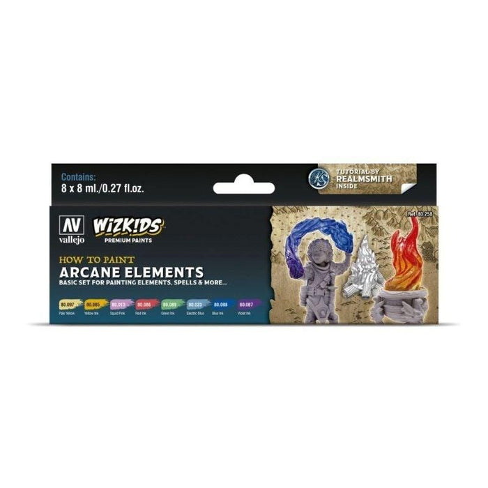 Vallejo - Wizkids Premium Series - Arcane Elements Acrylic Paint Set (8 Colour Set)