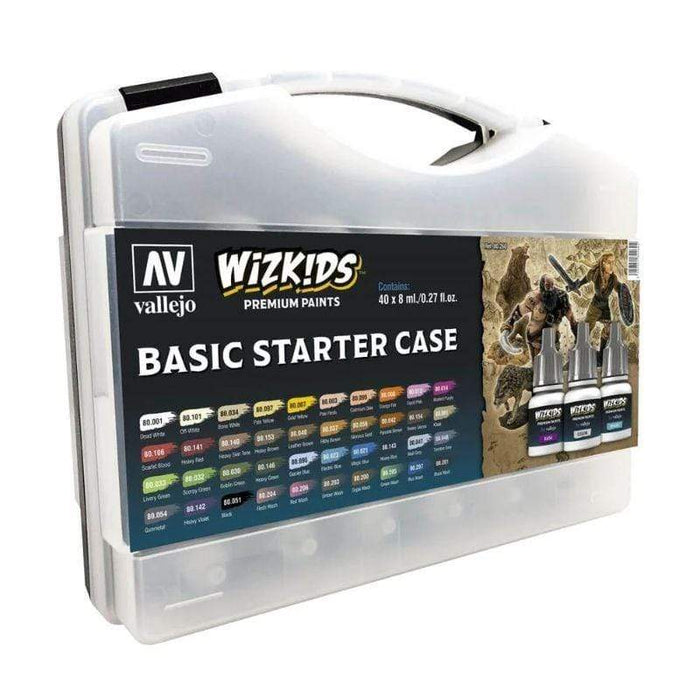 Vallejo - Wizkids Premium Series - Basic Starter Case Acrylic Paint Set (40 Colour Set)
