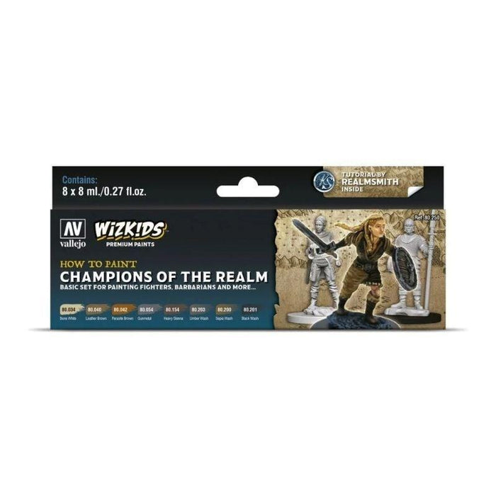 Vallejo - Wizkids Premium Series - Champions of the Realm Acrylic Paint Set (8 Colour Set)