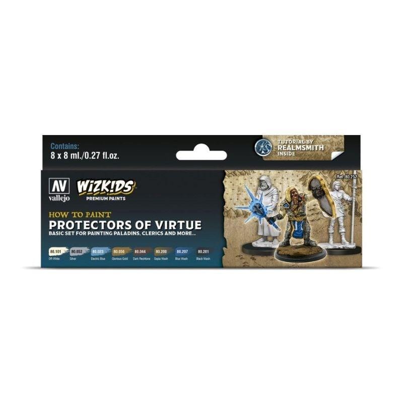 Vallejo Hobby Vallejo - Wizkids Premium Series - Protectors of Virtue Acrylic Paint Set (8 Colour Set)