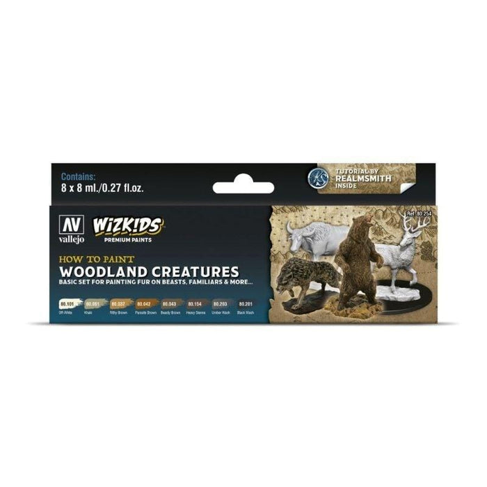 Vallejo - Wizkids Premium Series - Woodland creatures Acrylic Paint Set (8 Colour Set)