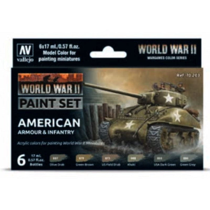 Vallejo - World War II American Armour & Infantry Paint Set