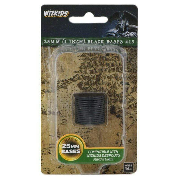 Wizkids Unpainted Miniatures - Deep Cuts - Black 25mm Round Base 15ct