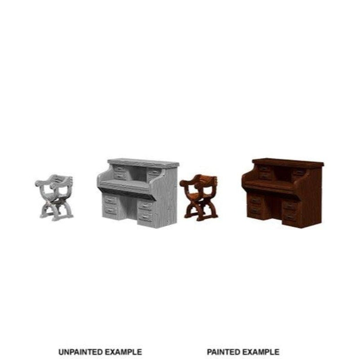 Wizkids Unpainted Miniatures - Deep Cuts - Desk & Chair