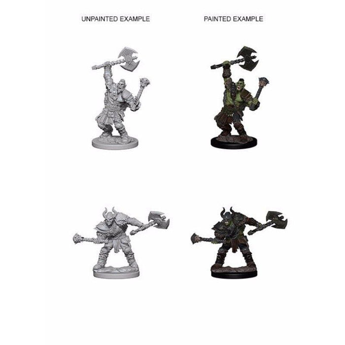 Wizkids Unpainted Miniatures - Deep Cuts - Half-Orc Male Barbarian