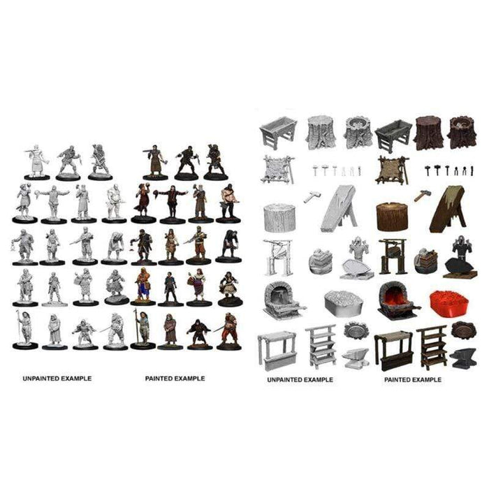 Wizkids Unpainted Miniatures - Deep Cuts - Townspeople Accessories