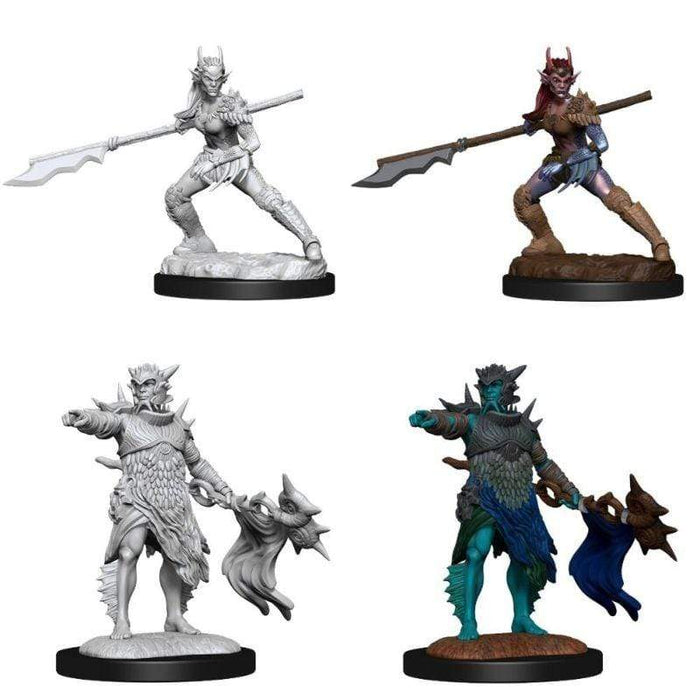 Wizkids Unpainted Miniatures - MtG - Coralhelm Commander & Halimar Wavewatch (Merfolk)