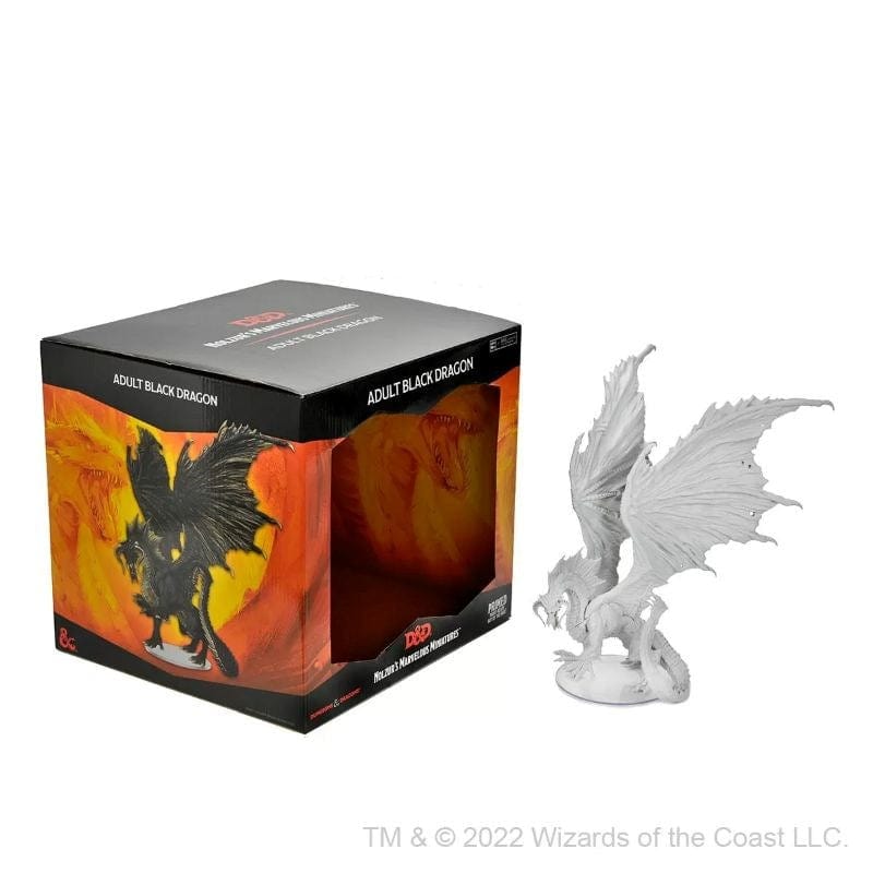 WizKids Miniatures Wizkids Unpainted Miniatures - Nolzur's - Adult Black Dragon (November 2022 Release)