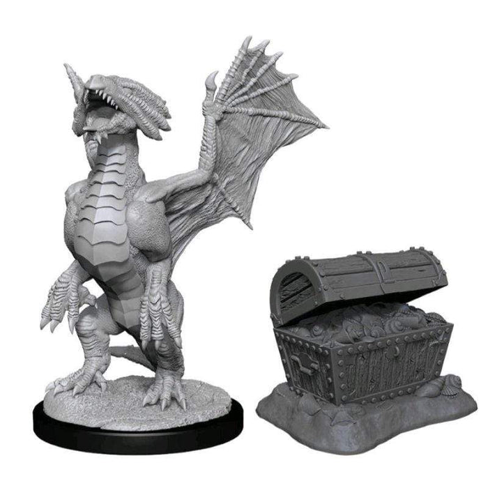 Wizkids Unpainted Miniatures - Nolzur's - Bronze Dragon Wyrmling and Pile of Sea Found Treasure