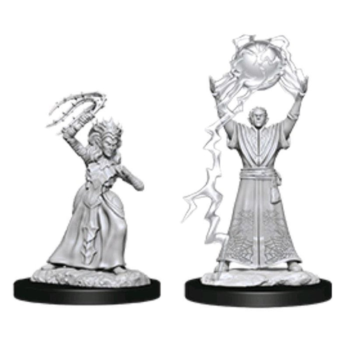 Wizkids Unpainted Miniatures - Nolzur's - Drow Mage & Drow Priestess