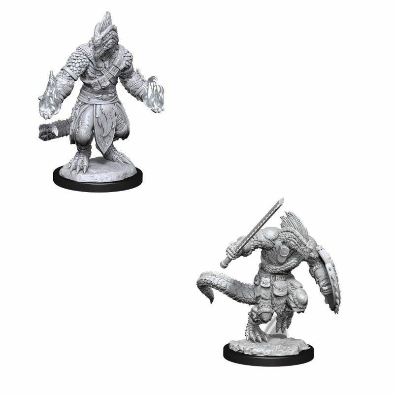 WizKids Miniatures Wizkids Unpainted Miniatures -Â Nolzurâs - Lizardfolk Barbarian and Lizardfolk Cleric