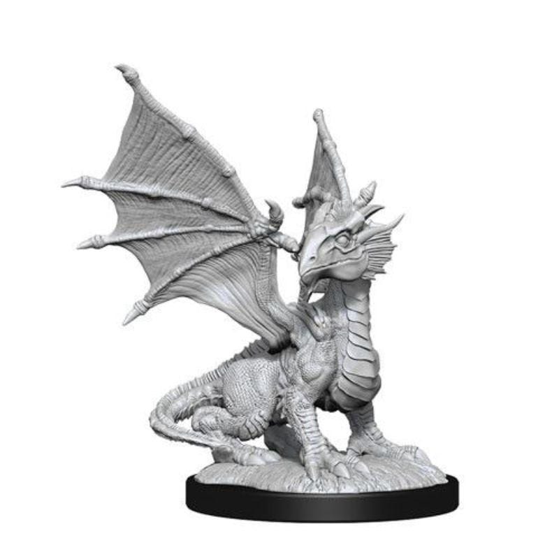 Wizkids Miniatures Wizkids Unpainted Miniatures - Nolzur's - Silver Dragon Wyrmling & Female Halfling